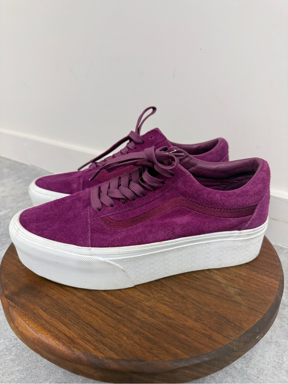 Vans Plum Suede Platform Lace-Up Sneakers